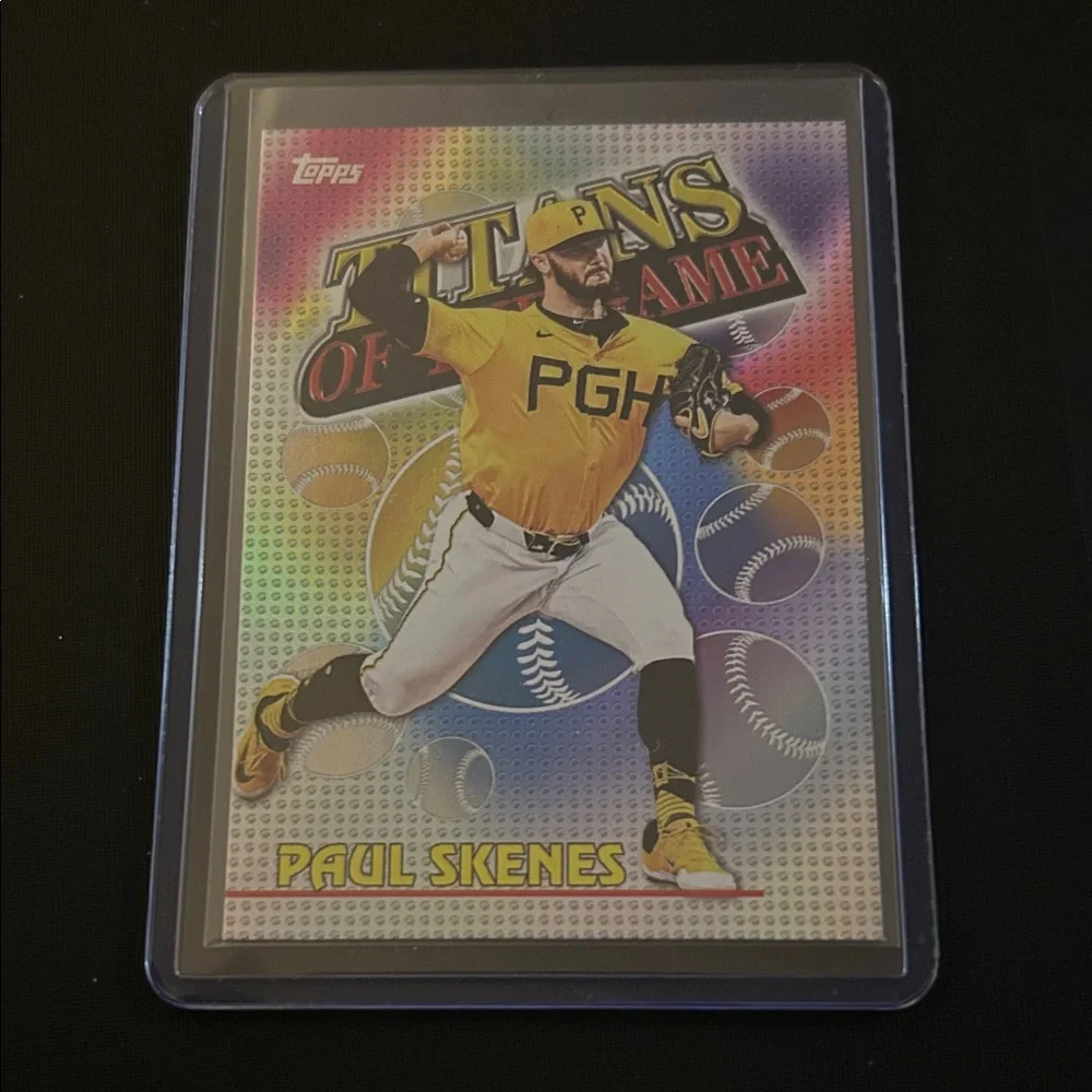 Topps Paul Skenes Titans of the Game Baseball Card - Yellow & Black Jersey - Picture 1 of 2